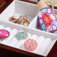 Stylish Wooden Jewelry Armoire: Rings & Necklaces Storage Box - Amazing Gift