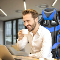 QF Gaming Chair Office Seating Racing Computer PU Leather Executive Racer Footre