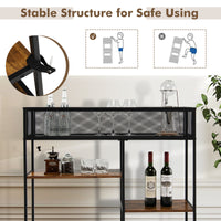 Console Table 4-Tier Sofa Side Hallway Table Industrial Shelf Kitchen