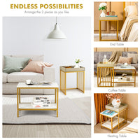 2Pcs Golden Nesting Coffee Tables