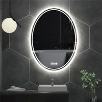 600*800MM Smart Frameless LED Bathroom Mirror Oval Demist Vanity Makeup Mirror