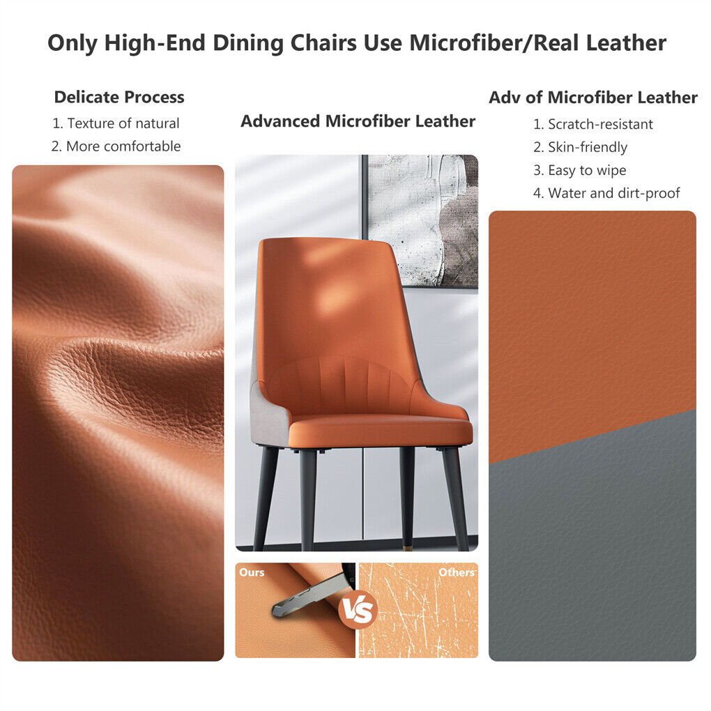 2X Dining Chair Anti-scratch Leather Padded Seat Kitchen Chair