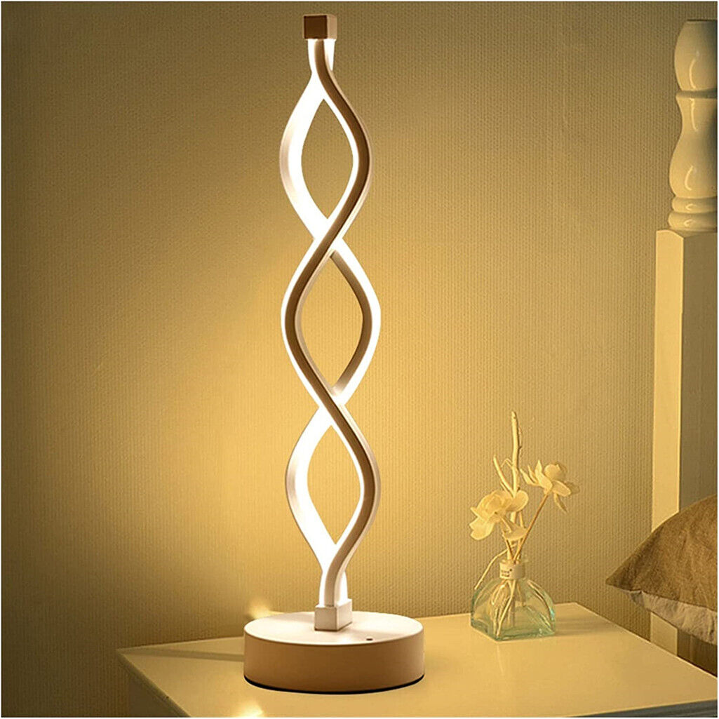 44cm Brightness Dimmable LED Table Lamp Curved Desk Light Bedside Lamp w/ Switch