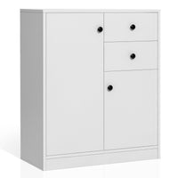 Storage Cabinet 2-Drawer Cupboard Kitchen Organizer Hallway Table White