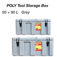 Poly Tool Box Storage 50+90L Case Heavy Duty Waterproof Cargo Box Set Dark Grey