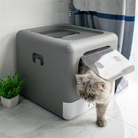 XXL Large Cat Litter Box Heavy Duty Litter Pan Toilet Double Door Foldable House