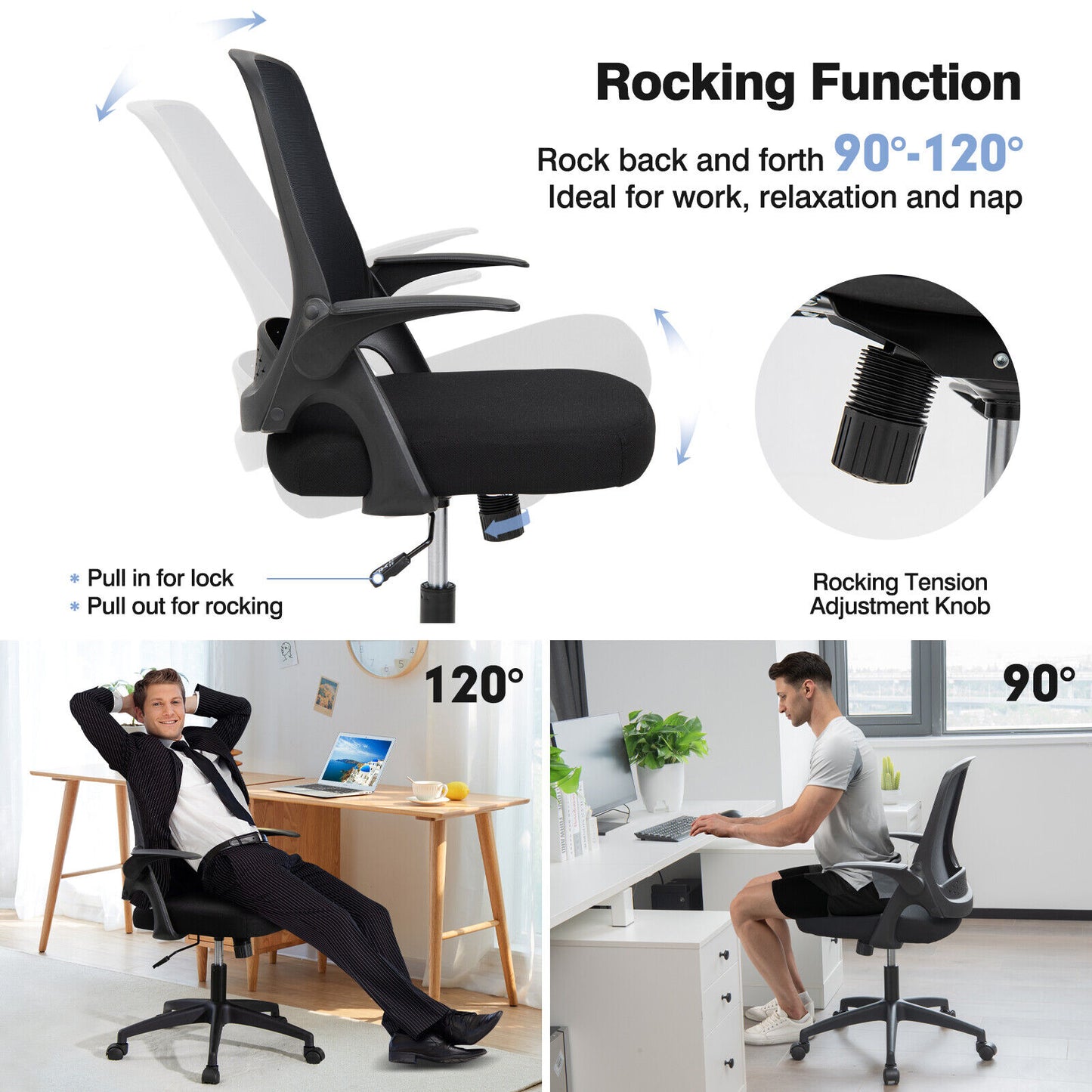 Mesh Office Chair Computer Desk Executive Chair Recliner Study Work