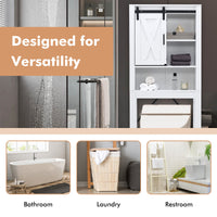 Over Toilet Storage Shelf Rack Laundry Bathroom Cabinet Sliding Door White 171CM