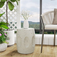 Heavy Duty Concrete Side Table Modern Decorative Garden Stool Patio End Table