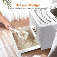 Jumbo Space Enclosed Cat Litter Box Cat Bed Odorless Kitten Tray Toilet Cabinet