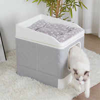 Cat Litter Box Fully Enclosed Kitty Tray Toilet Odor Control Basin Large Cat Ded