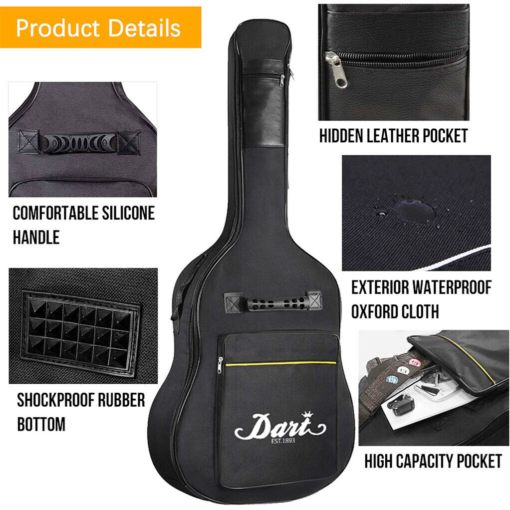 Premium Acoustic (Dreadnought/Jumbo/Cutaway) Guitar Nylon Soft Case Gig Bag 41"