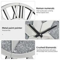 Sparkly Crystal Mirrored Quartz Wall Clock