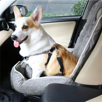 Ultra Soft Dog Car Seat Pet Booster Travel Bed Protector w Clip-on?Non-Slip Base