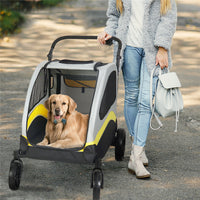 Heavy Duty XXL Dog Stroller Multiple Pet Dogs Cats Cart Carrier Mesh Skylight AU