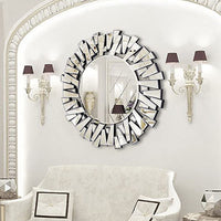 Glam Irregular Decorative Wall Mirror Traditional Accent Mirror for Living Room