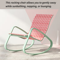 2xRocking Arm Chair Aluminum Waterproof Rustproof PINK Indoor or Outdoor Textile