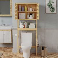 4-Tier Bamboo Bathroom Toilet Storage Rack