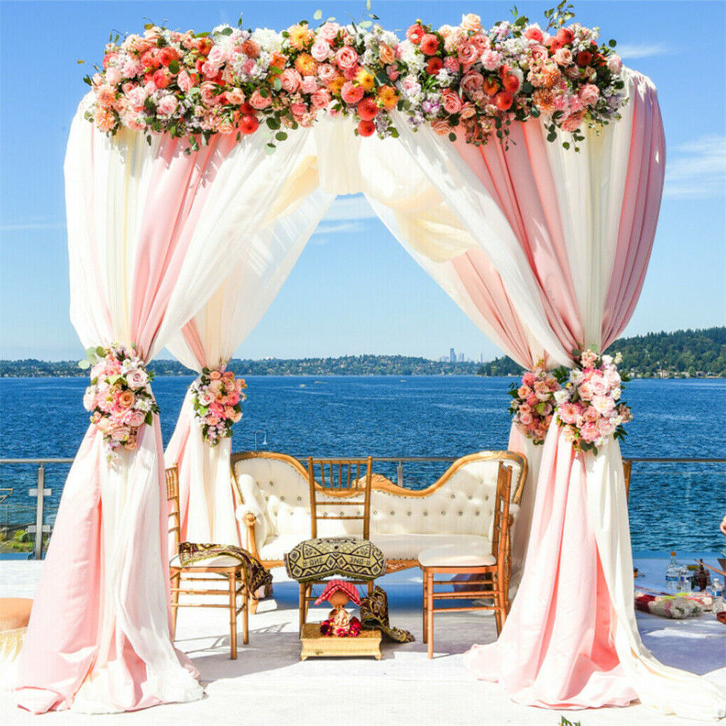 4 Post 10FT DIY Adjustable Wedding Backdrop Stand Outdoor Canopy Tent Chuppah