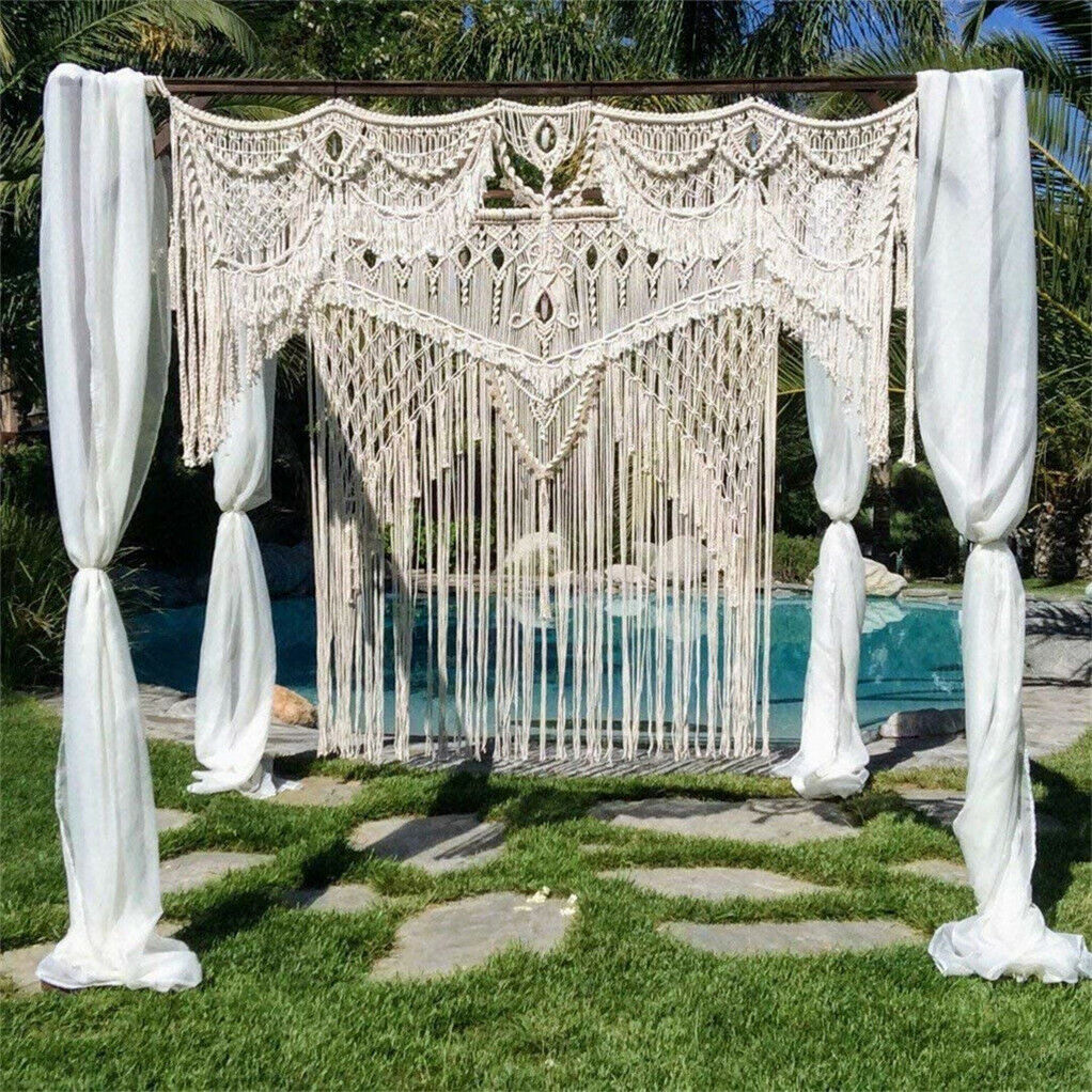 Boho Chic Macrame Tapestry Wedding Backdrop Arch Door Window Hanging Curtains