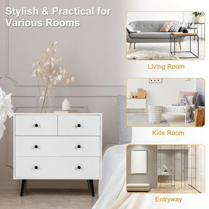 Storage Cabinet 4 Chest of Drawers Dresser Cupboard Sideboard Modern White