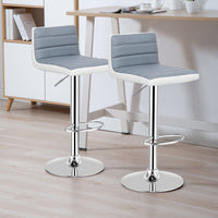 2 Pcs Bar Stools Leather Barstools Gas Lift Swivel Dining Chairs Pub Kitchen