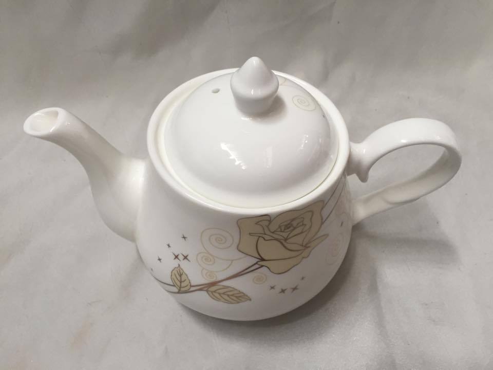 Gold Rose Floral Porcelain Teapot 650mls 50% OFF