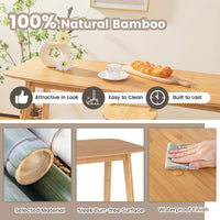 120cm Bamboo Bar Table High Top Dining Cocktail Table Rectangular