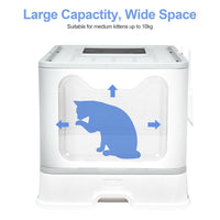 Large Foldable Sturdy Fully Enclosed Hooded Cat Litter Box Kitty Toilet Tray Set