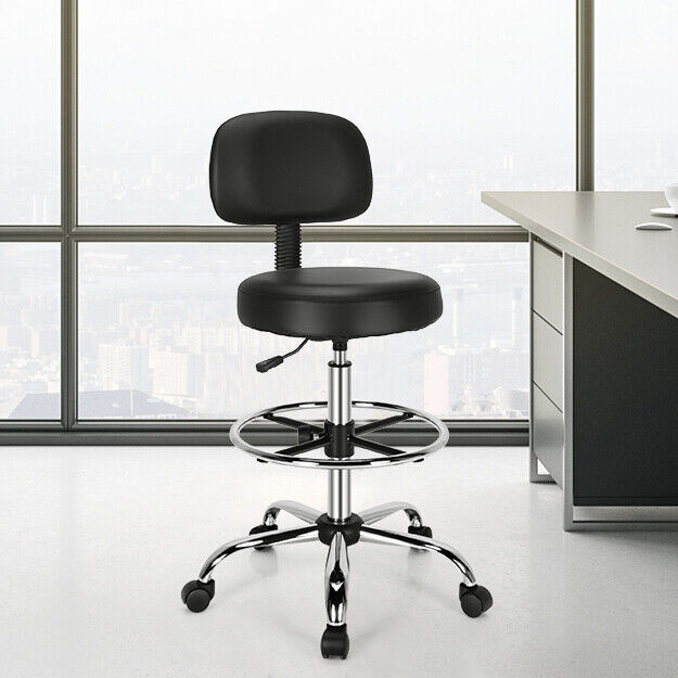 Swivel Drafting Chair Tall Office Standing Desk Chair Stool Footrest