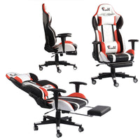 QF Gaming Chair Office Seat Premium Racing Computer Footrest PU Leather Executiv