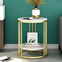 Luxury Marble Sofa Side Table Corner Coffee Table End Bedside Table Nightstand