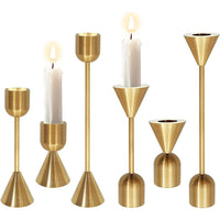 Set of 3 Brass Gold Candlestick Holder Vintage Wedding Candle Stick Holders kit