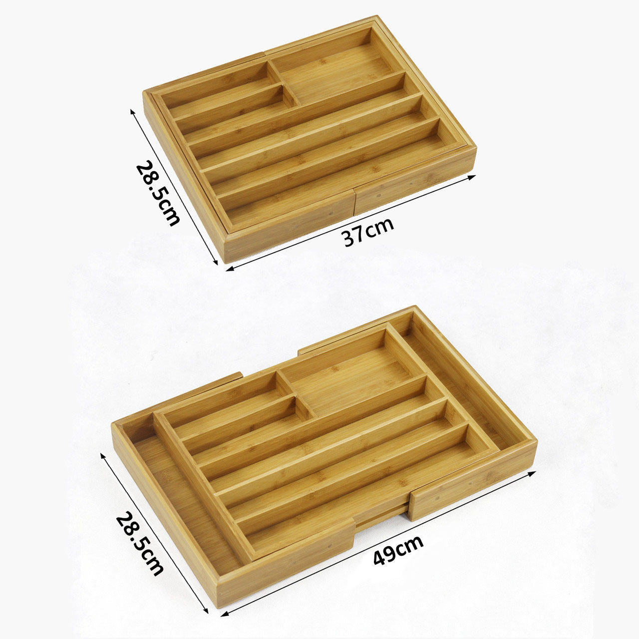 Expandable Bamboo Cutlery Tray Utensil Drawer Kitchen Organizer