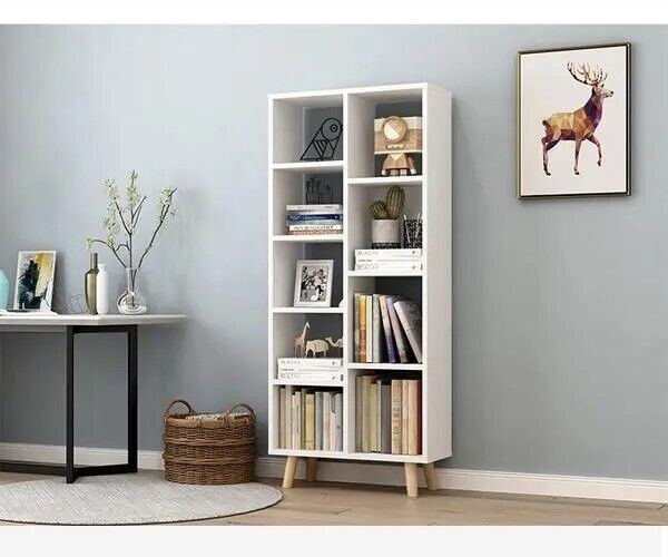 White 9 boxes Bookcase Storage Unit Multifunction Book Organizer