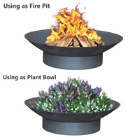 Fire Pit Patio Heater 66cm 26" Open Fireplace Large Firepit Garden Plant Bowl Ou