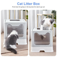 Foldable Cat Litter Box with Lid Enclosed Cat Potty Anti-Splashing Cat Toilet