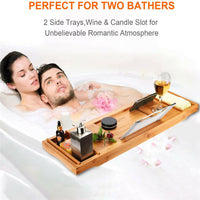 Extendable Fashion Convenient Bamboo Bathtub Bridge Tub Caddy Tray Rack Home Spa