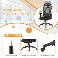 Reclining Mesh Office Chair Swivel Chair w/ Adjustable Lumbar Support