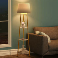 160CM Tall LED Floor Lamp Marble Shelves Corner Free Standing Lamp Reading Light