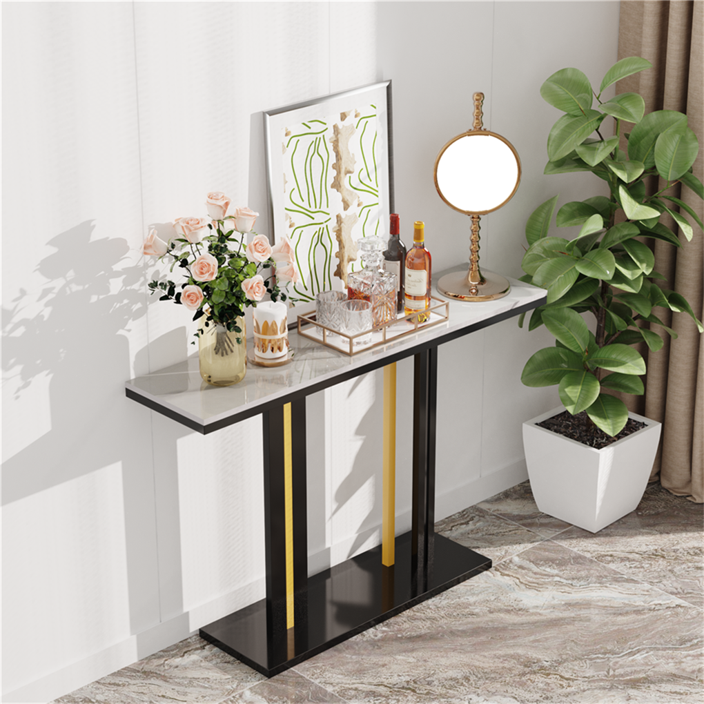 Heavy Duty Marble Entry Console Table Extra Large Sofa Table Accent Furniture