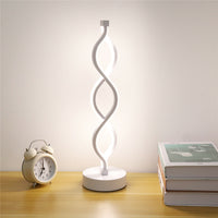 Spiral Table Lamp Dimmable Curved Wave Desk Light USB LED Bedside Bedroom Deco