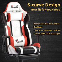 QF Gaming Chair Office Seat Premium Racing Computer Footrest PU Leather Executiv