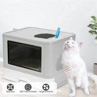 XX-Large Cat Litter Box Villa Drawer Type Cat House w Scoop Sifter Cleaning Tool