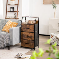 3 Chest of Drawers Industrial Storage Cabinet Dresser Organizer Wooden