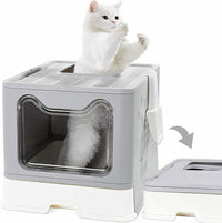 Self Groomer Deodorizer Filter Cat Litter Box Extra Large Covered Kitty Potty