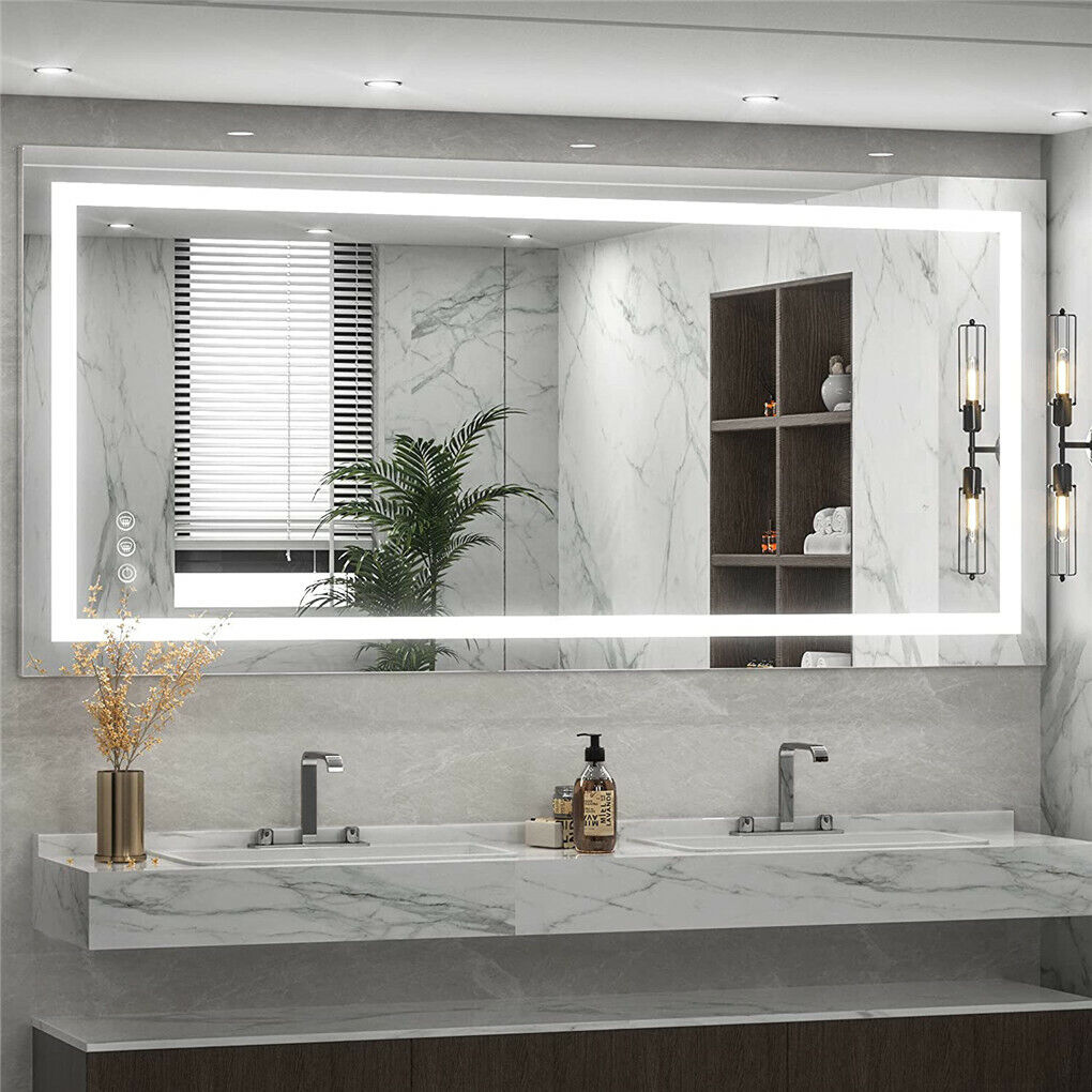 900*700MM Dimmable LED Bathroom Mirror Antifog Wall Mounted Vanity Makeup Mirror