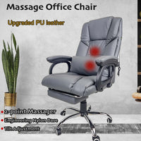 Office Chair with Massager Premium PU Leather Recliner Computer Gaming Seat