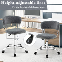 Office Chair Adjustable Swivel Vanity Chair Computer Desk Sherpa Chair