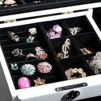 Large Wooden Jewellery Boxes Rings Storage Organiser Display Case Mirror Cabinet